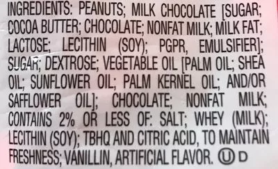 Lista de ingredientes del producto Milk chocolate peanut butter pumpkins Reese's 