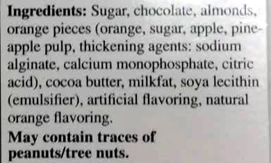 Lista de ingredientes del producto Excellence intense orange dark chocolate Lindt,   Lindt & Sprungli (Usa) Inc. 3.5 OZ (100g)