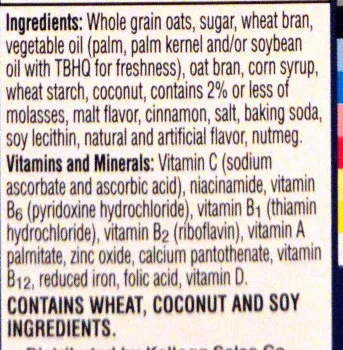 Lista de ingredientes del producto Cereal Kellogg's 482 g