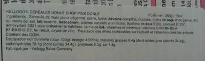 Lista de ingredientes del producto Cereal, pink donut Kellogg's 283 g