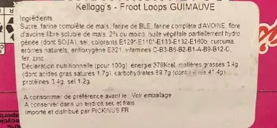 Lista de ingredientes del producto Sweetened multi-grain cereal with marshmallows, marshmallows Kellogg's 