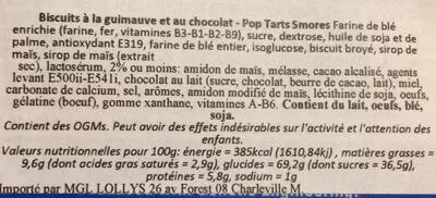 Lista de ingredientes del producto Frosted s'mores toaster pastries, s'mores Kellogg's 