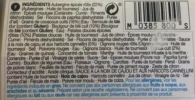 Lista de ingredientes del producto Roast aubergine  