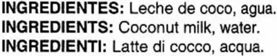 Lista de ingredientes del producto Coconut Milk Goya 400 ml