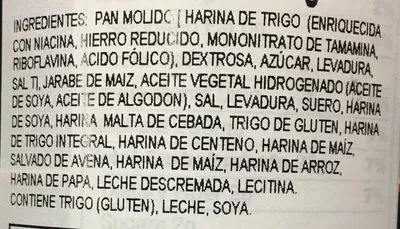 Lista de ingredientes del producto 4c, plain bread crumbs 4c 425 g.