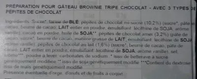 Lista de ingredientes del producto Triple Chocolate Brownie Mix Ghirardelli 