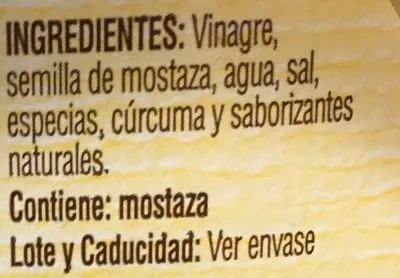 Lista de ingredientes del producto Deli mostaza preparada French's 340 g,