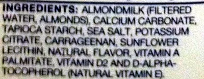 Lista de ingredientes del producto Unsweetened original almondmilk Almond Breeze, Blue Diamond Almonds, Blue Diamond Growers Corporation 1