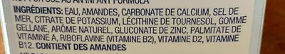 Lista de ingredientes del producto Almond Breeze Almond Breeze, Blue Diamond Almonds, Blue Diamond Growers Corporation 946 ml