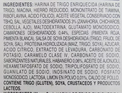 Lista de ingredientes del producto Instant Lunch Maruchan 64 g