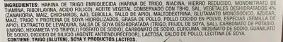 Lista de ingredientes del producto Instant Lunch Sabor a Pollo Maruchan 64 g