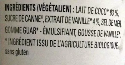 Lista de ingredientes del producto Vanilla Organic Non-Dairy amy's, Vitalita 473 ml