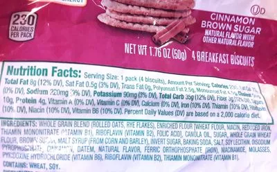 Lista de ingredientes del producto Nabisco belvita cookies cinnamon brown sugar 1x1.76 oz Belvita 