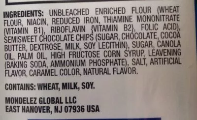 Lista de ingredientes del producto Nabisco chips ahoy! cookies original 12x13 oz Nabisco 368 g