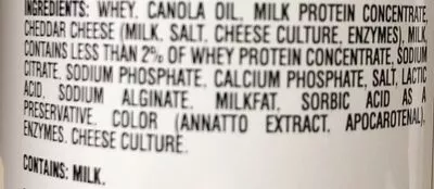 Lista de ingredientes del producto Pasteurized cheese snack Kraft Foods 