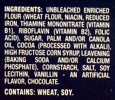 Lista de ingredientes del producto Nabisco oreo cookies 1x52.5 oz Nabisco, Oreo 3 lb 4.5 oz (1.48 kg)