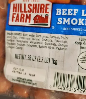 Lista de ingredientes del producto Hillshire Farms Little Smokies  