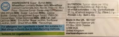 Lista de ingredientes del producto Millionaire Shortbread Marks & Spencer 