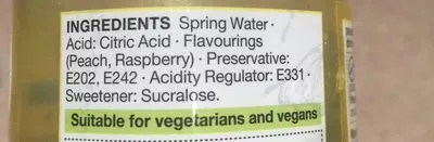 Lista de ingredientes del producto Peach & Raspberry Marks & Spencer, M&S 500 ml e