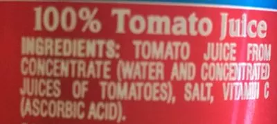 Lista de ingredientes del producto Campbell's Tomato Juice - 6 PK Campbell s 