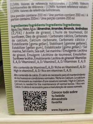 Lista de ingredientes del producto   