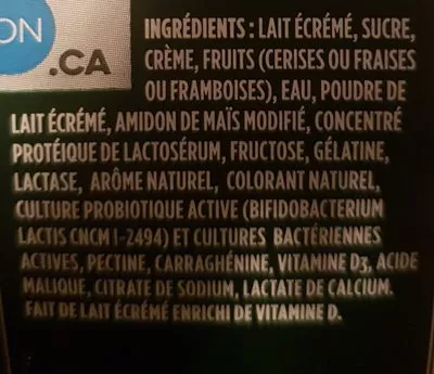 Lista de ingredientes del producto Activia probiotique Activia 