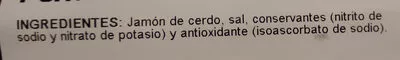 Lista de ingredientes del producto Jamón serrano BonÀrea 213 g