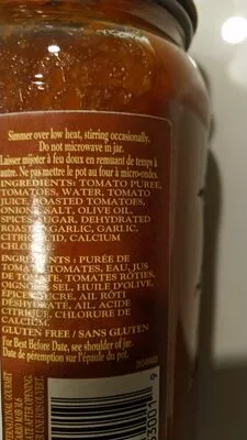 Lista de ingredientes del producto Sauce pour pâtes Classico di Siena 650 ml