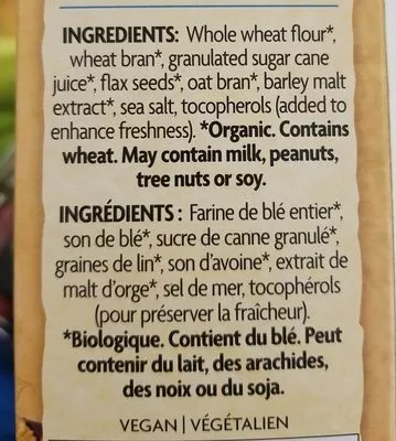 Lista de ingredientes del producto Multibran flakes Nature's Path 