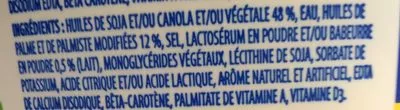 Lista de ingredientes del producto Margarine Non-Hydrogénée Imperial, Unilever 908 g