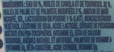 Lista de ingredientes del producto Margarine Légère Becel 