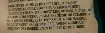 Lista de ingredientes del producto Sel marin et vinaigre de malt Miss Vickie's 300 g