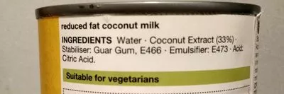 Lista de ingredientes del producto Lait de coco Marks and Spencer 400 ml