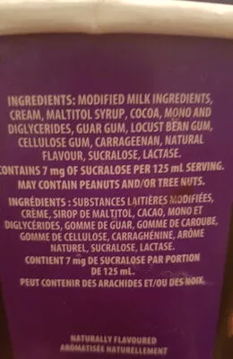 Lista de ingredientes del producto   