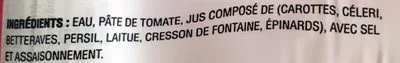Lista de ingredientes del producto V8 Original Blend - Cocktail aux Légumes Campbell's 156 ml (ou 6 * 156 ml)