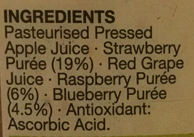 Lista de ingredientes del producto Berry Medley Marks & Spencer 300 ml