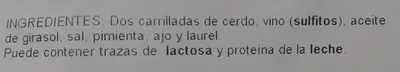 Lista de ingredientes del producto Carrilladas asadas BonÀrea 2