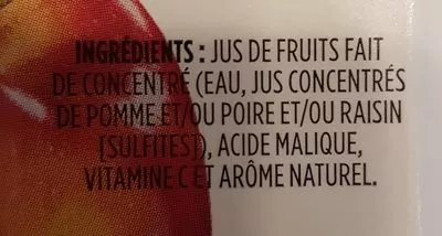 Lista de ingredientes del producto 100% Jus Pur Déjeuner Pomme Oasis 960 mL