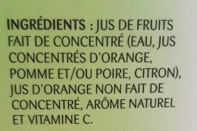 Lista de ingredientes del producto Jus d'orange sans pulpe  