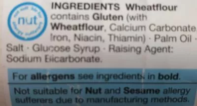 Lista de ingredientes del producto High bake water biscuits Marks & Spencer 200 g