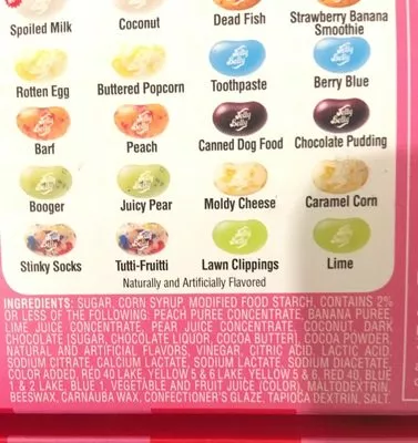 Lista de ingredientes del producto Jelly beans Jelly Belly 