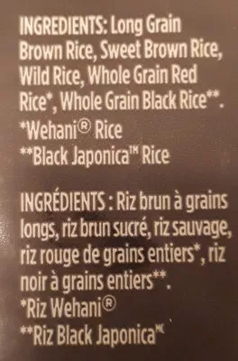 Lista de ingredientes del producto Riz Lundberg 1,8 kg