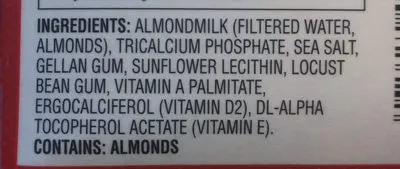 Lista de ingredientes del producto Original unsweetened almondmilk Hy-Vee 1.89 l