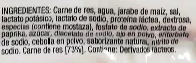 Lista de ingredientes del producto Johnsonville salchichas ahumadas de carne de res Johnsonville 397 g