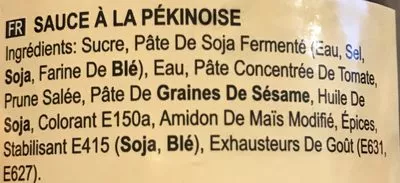 Lista de ingredientes del producto Peking duck sauce Lee kum kee 