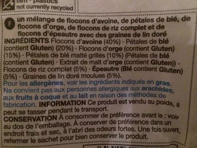 Lista de ingredientes del producto Muesli Complet Marks & Spencer 700 g e