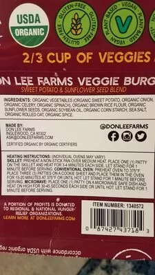 Lista de ingredientes del producto VEGGIE BURGER  