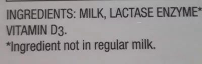 Lista de ingredientes del producto 100% lactose free milk Rockview farms Half gallon (1.8gl)