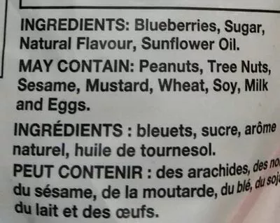 Lista de ingredientes del producto Blueberries KIRKLAND 567g