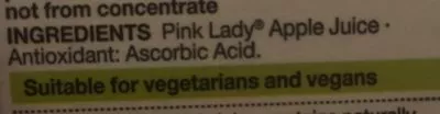 Lista de ingredientes del producto Pink lady apple juice Marks & Spencer 1 L e